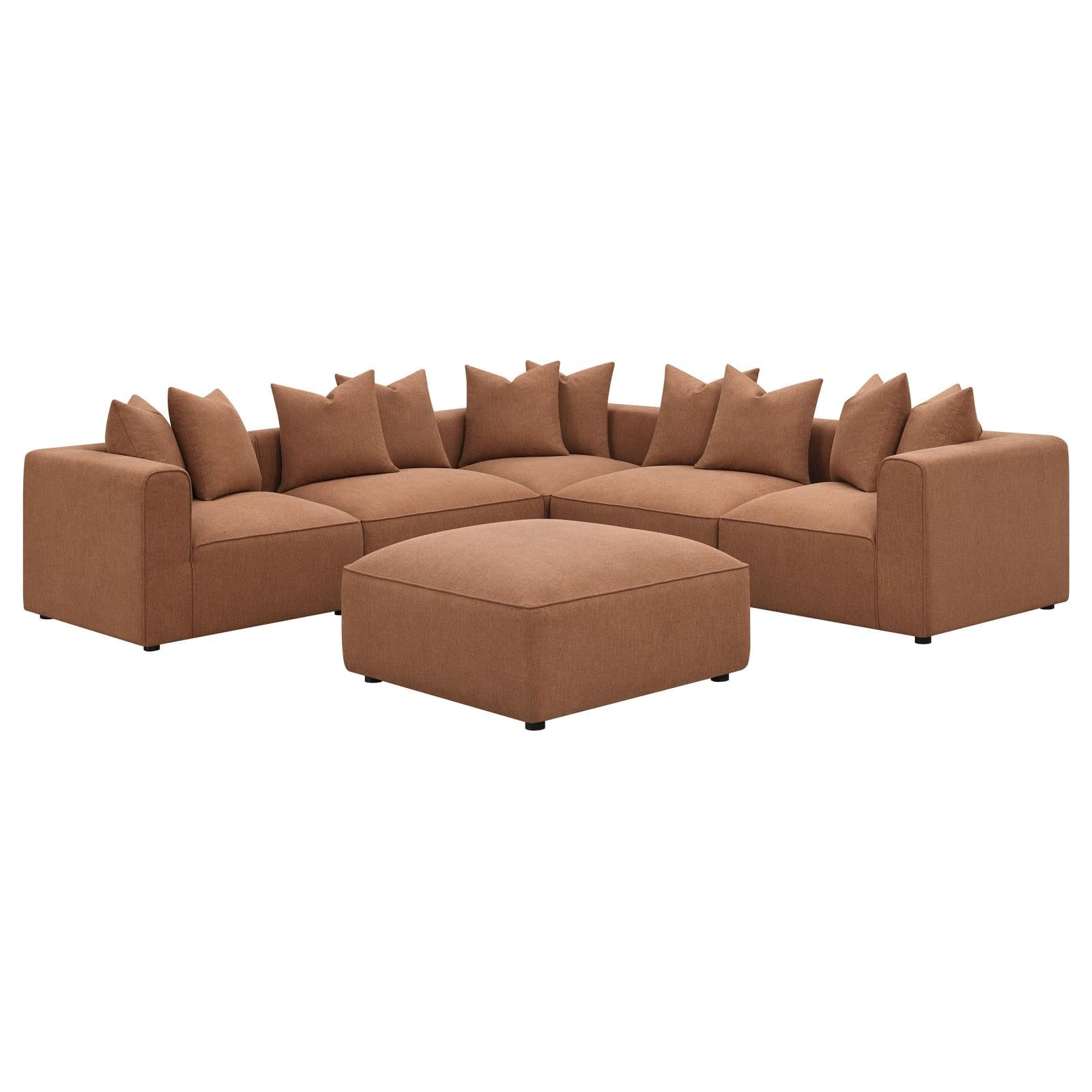 Jennifer Upholstered Ottoman Terracotta - 551593 - Bien Home Furniture & Electronics