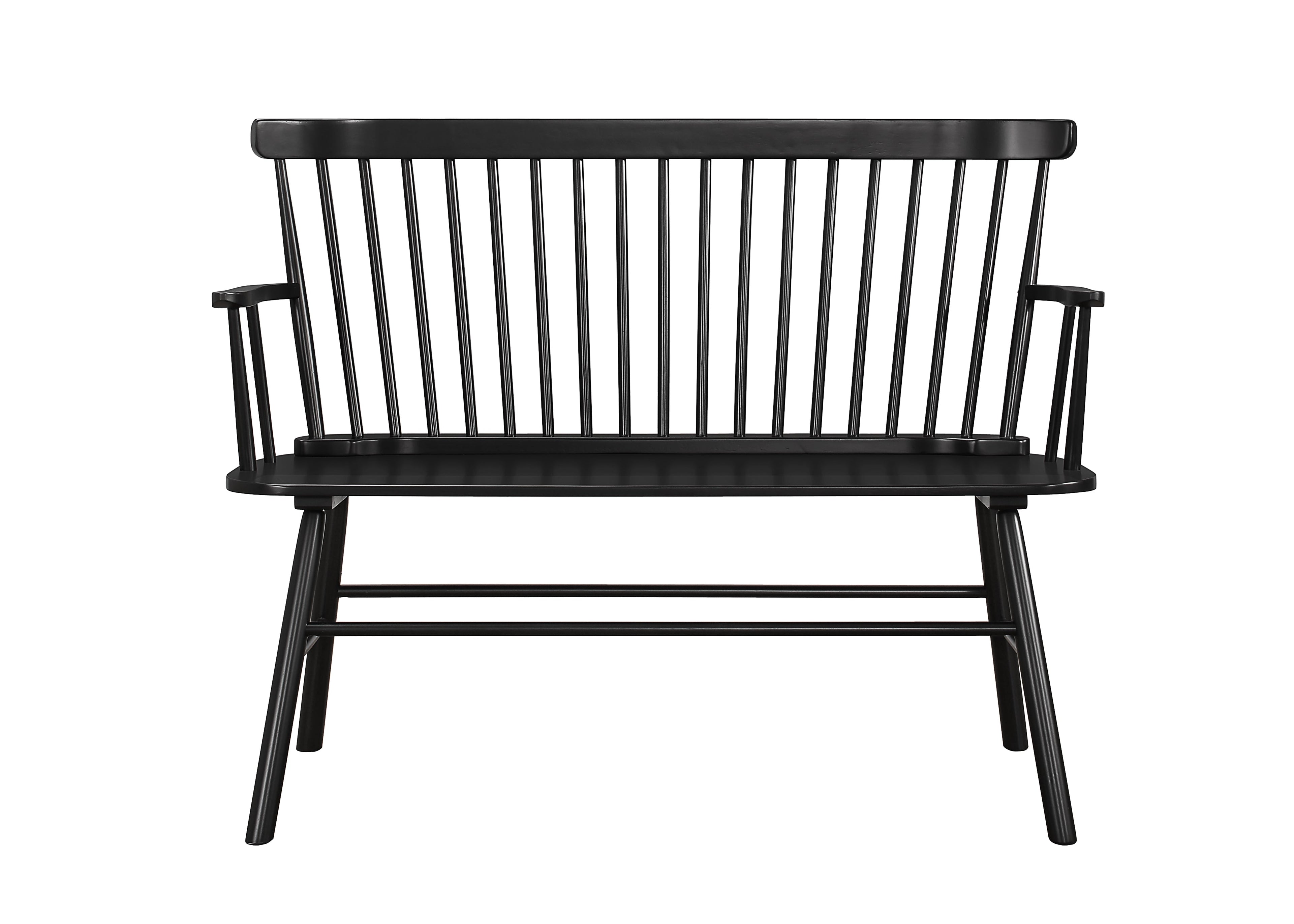 Jerimiah Spindleback Black Bench - 4185-BENCH-BK - Bien Home Furniture &amp; Electronics