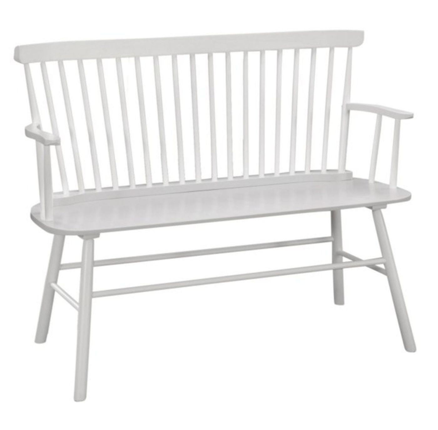Jerimiah Spindleback White Bench - 4185-BENCH-WH - Bien Home Furniture & Electronics