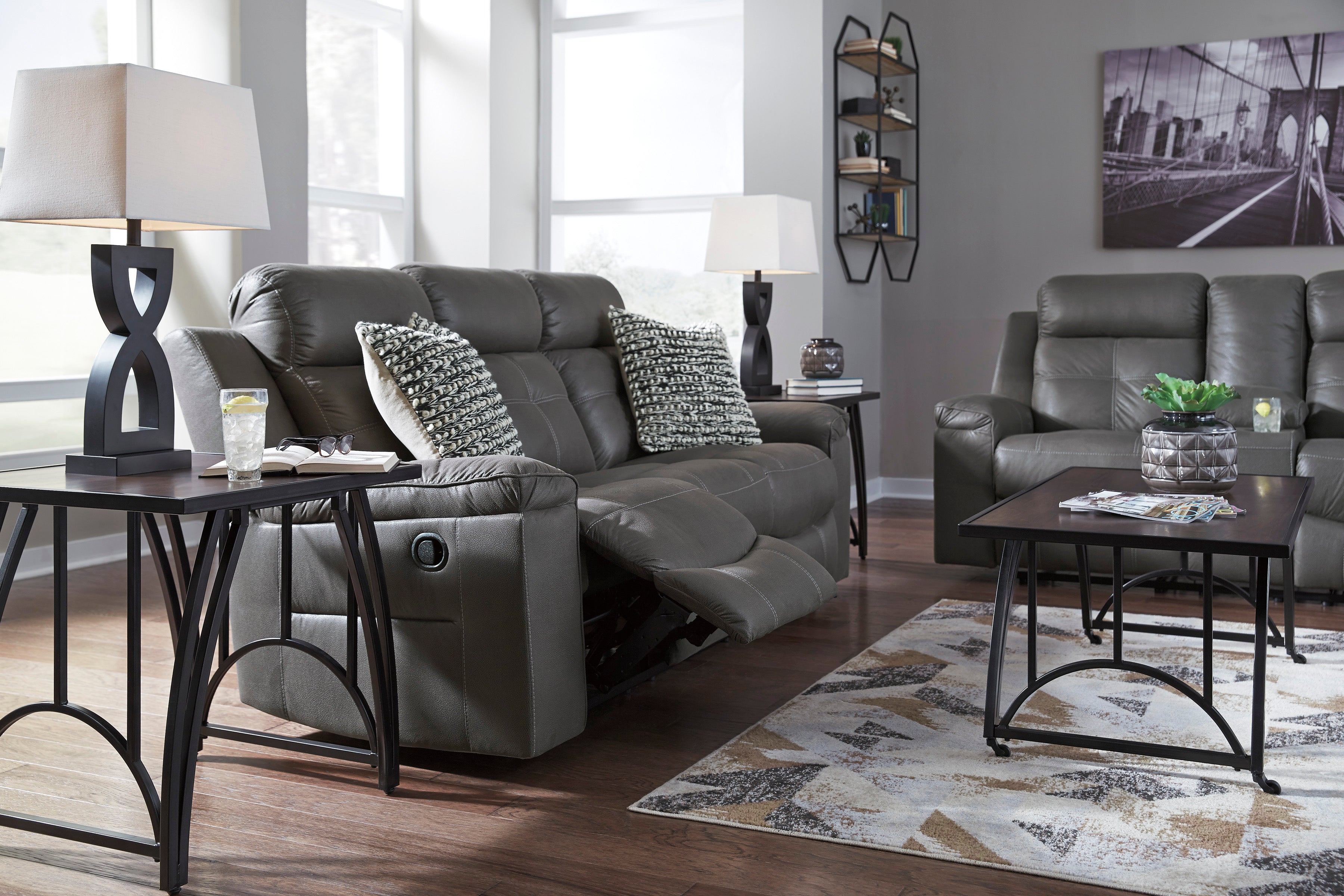 Jesolo Dark Gray Reclining Living Room Set - SET | 8670588 | 8670594 - Bien Home Furniture & Electronics