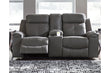 Jesolo Dark Gray Reclining Loveseat with Console - 8670594 - Bien Home Furniture & Electronics