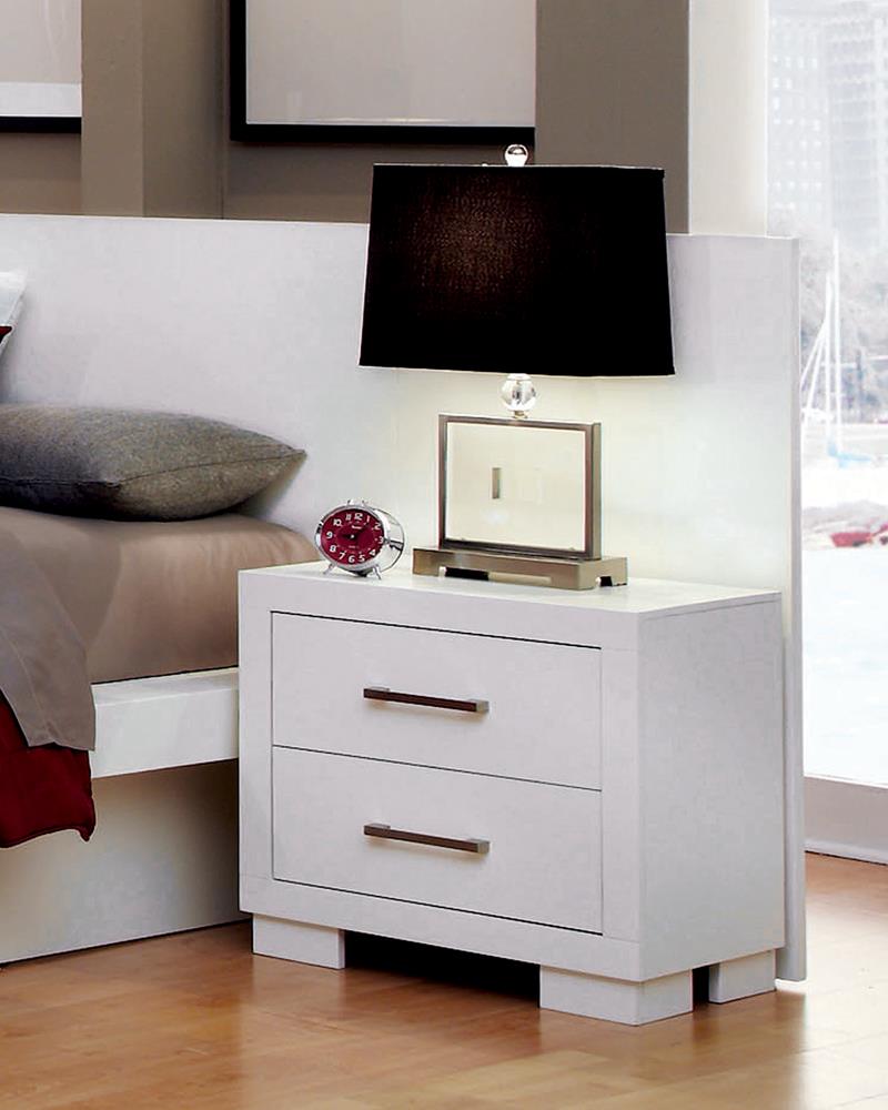 Jessica 2-Drawer Nightstand White - 202992 - Bien Home Furniture & Electronics