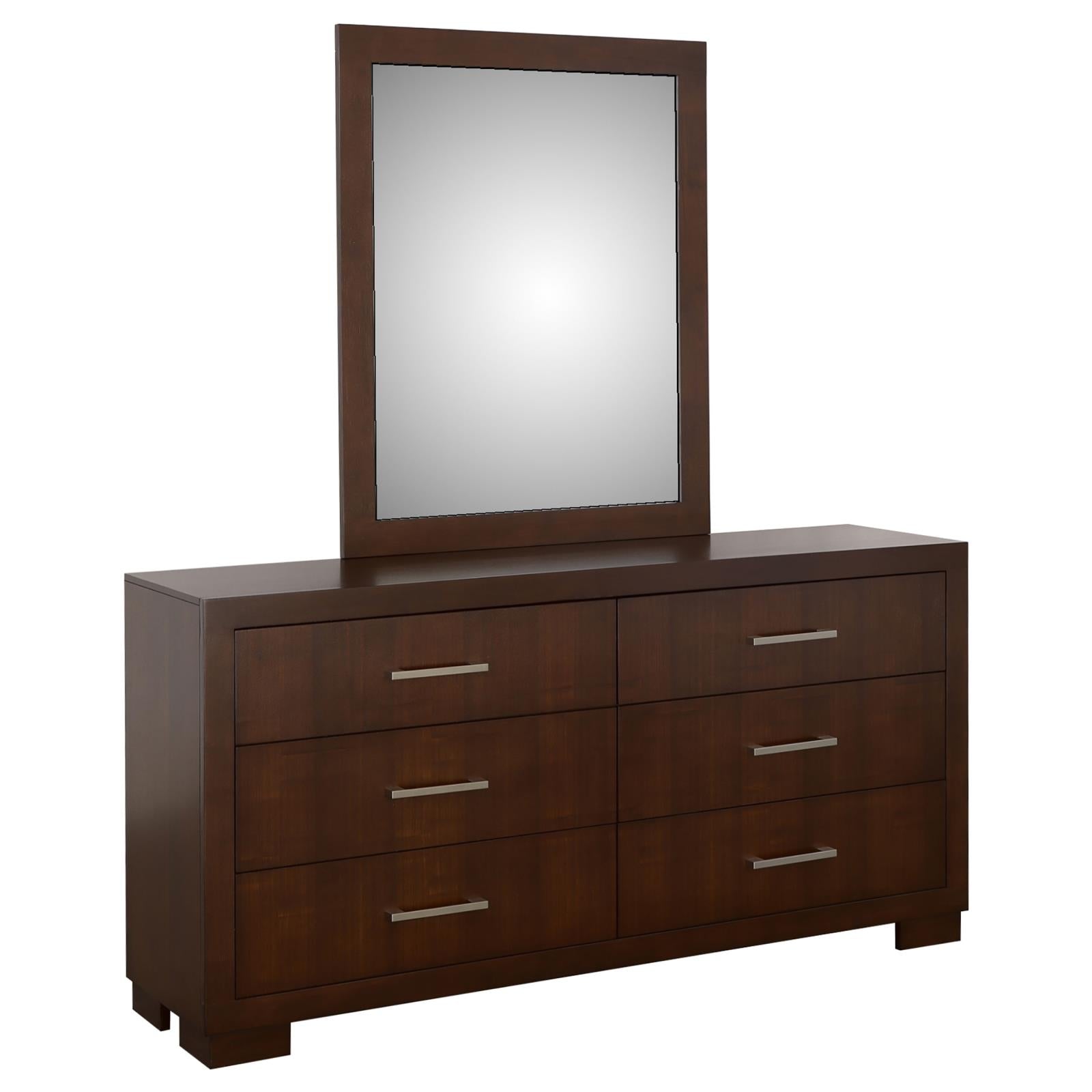 Jessica 6-drawer Dresser with Mirror Cappuccino - 200713M - Bien Home Furniture & Electronics