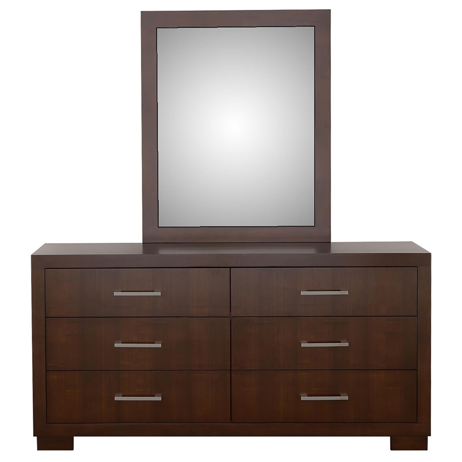 Jessica 6-drawer Dresser with Mirror Cappuccino - 200713M - Bien Home Furniture & Electronics