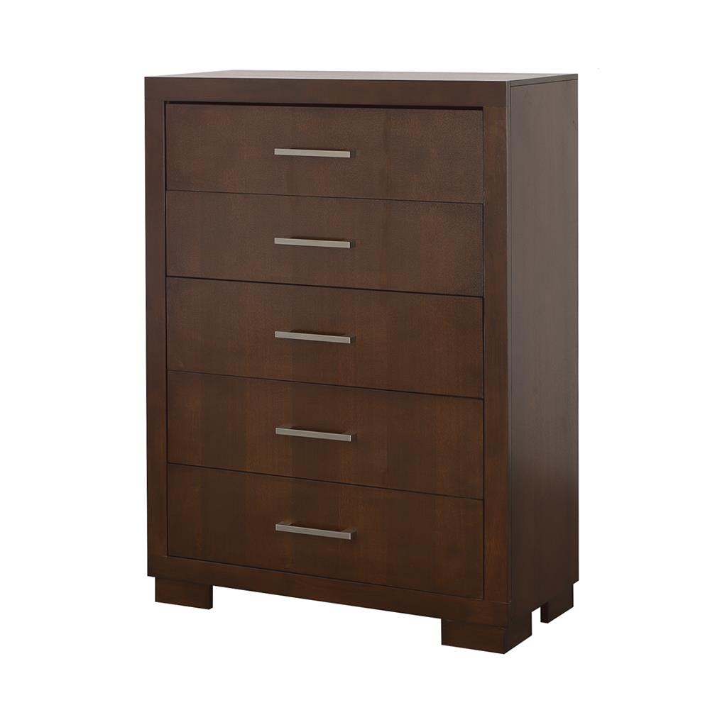 Jessica Cappuccino 5-Drawer Chest - 200715 - Bien Home Furniture & Electronics