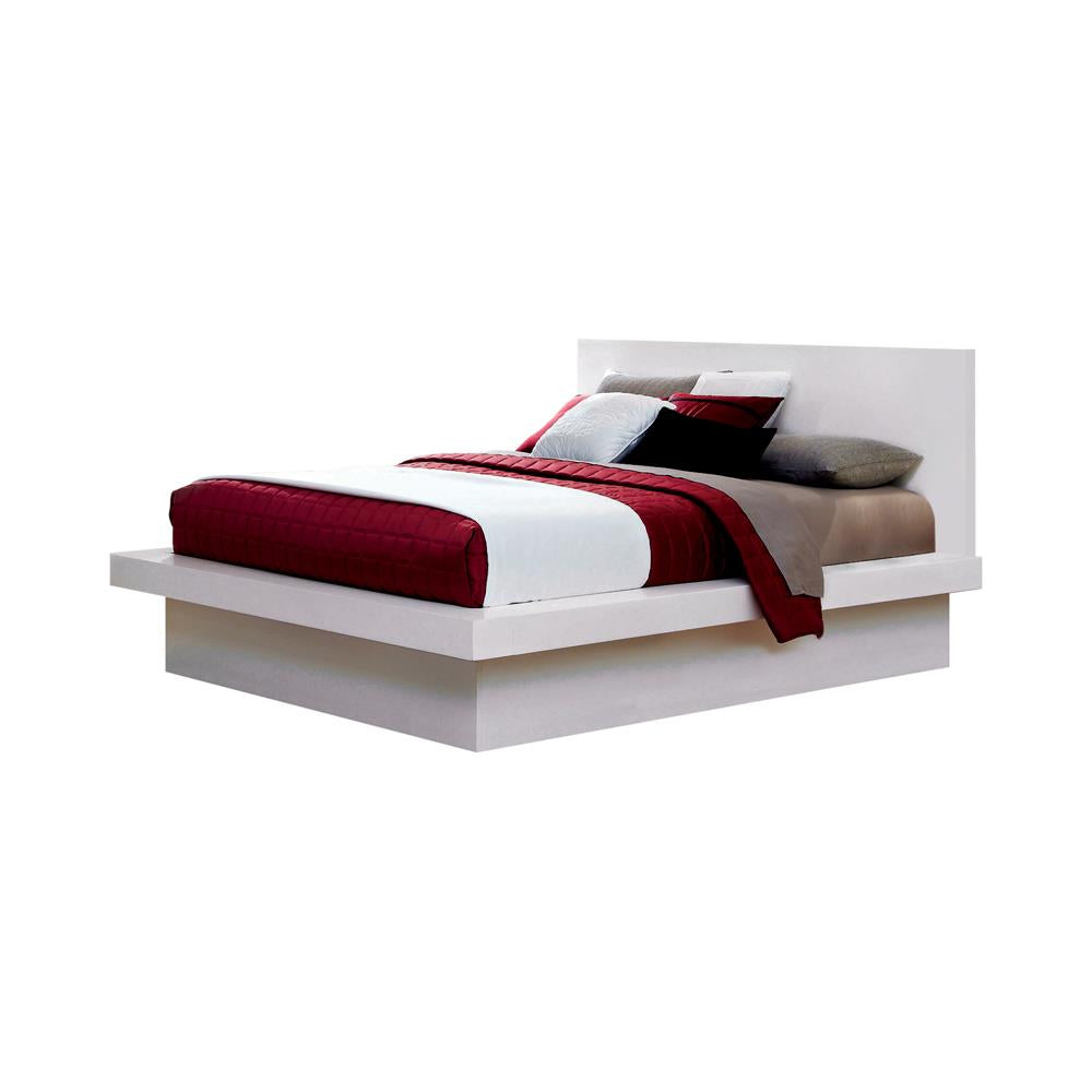Jessica Eastern King Platform Bed with Rail Seating White - 202990KE - Bien Home Furniture & Electronics