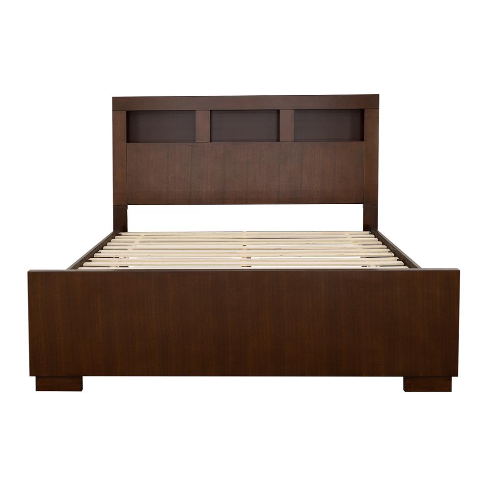 Jessica Queen Bed with Storage Headboard Cappuccino - 200719Q - Bien Home Furniture & Electronics