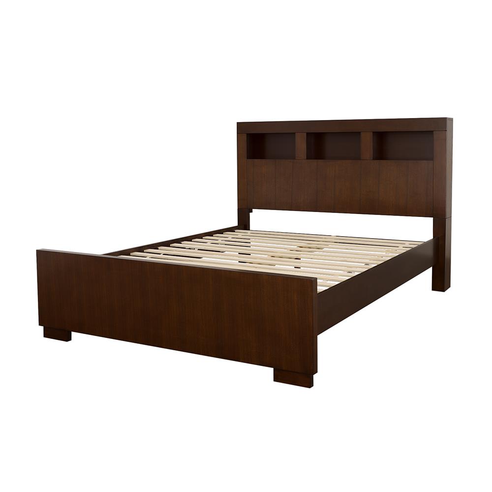 Jessica Queen Bed with Storage Headboard Cappuccino - 200719Q - Bien Home Furniture & Electronics