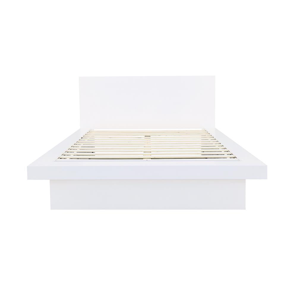 Jessica Queen Platform Bed with Rail Seating White - 202990Q - Bien Home Furniture & Electronics