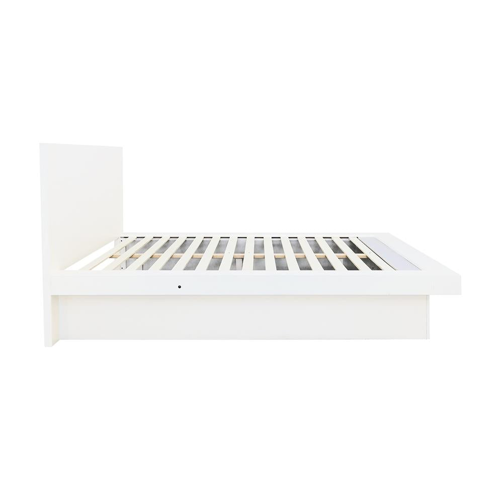 Jessica Queen Platform Bed with Rail Seating White - 202990Q - Bien Home Furniture & Electronics