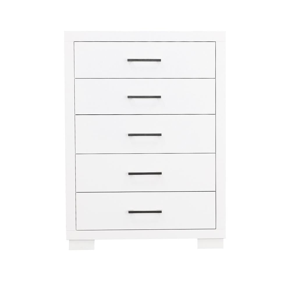 Jessica White 5-Drawer Chest - 202995 - Bien Home Furniture & Electronics