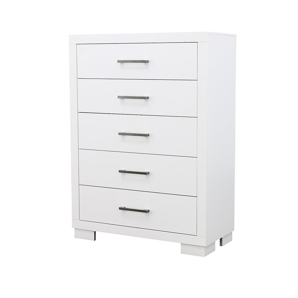 Jessica White 5-Drawer Chest - 202995 - Bien Home Furniture & Electronics