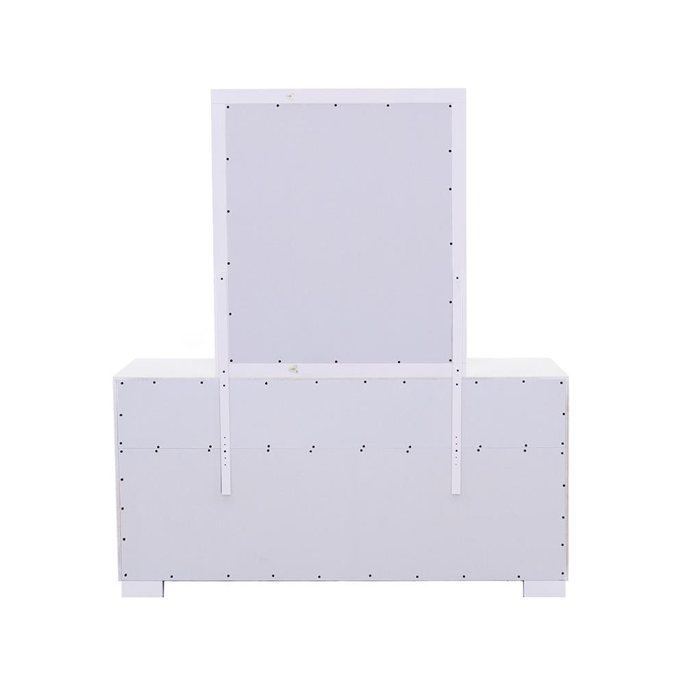 Jessica White Rectangular Mirror - 202994 - Bien Home Furniture & Electronics