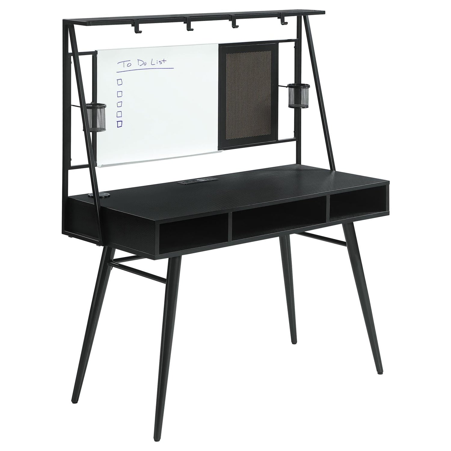 Jessie Black/Gunmetal Writing Desk with USB Ports - 801404 - Bien Home Furniture & Electronics