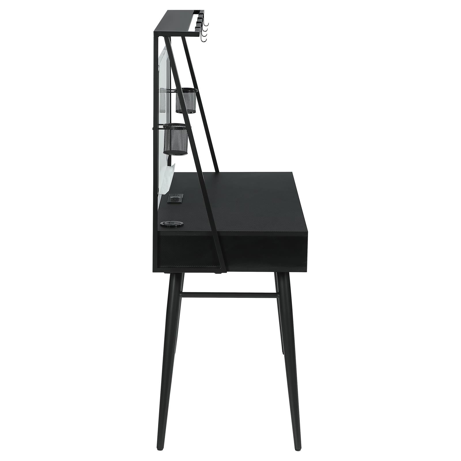 Jessie Black/Gunmetal Writing Desk with USB Ports - 801404 - Bien Home Furniture & Electronics