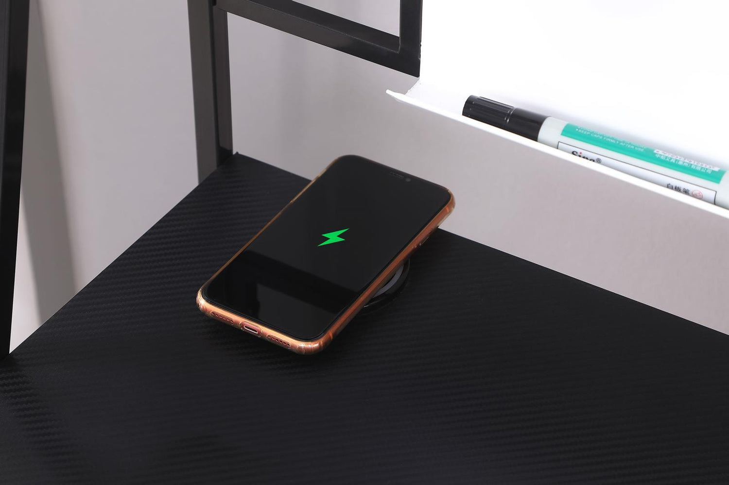 Jessie Black/Gunmetal Writing Desk with USB Ports - 801404 - Bien Home Furniture & Electronics