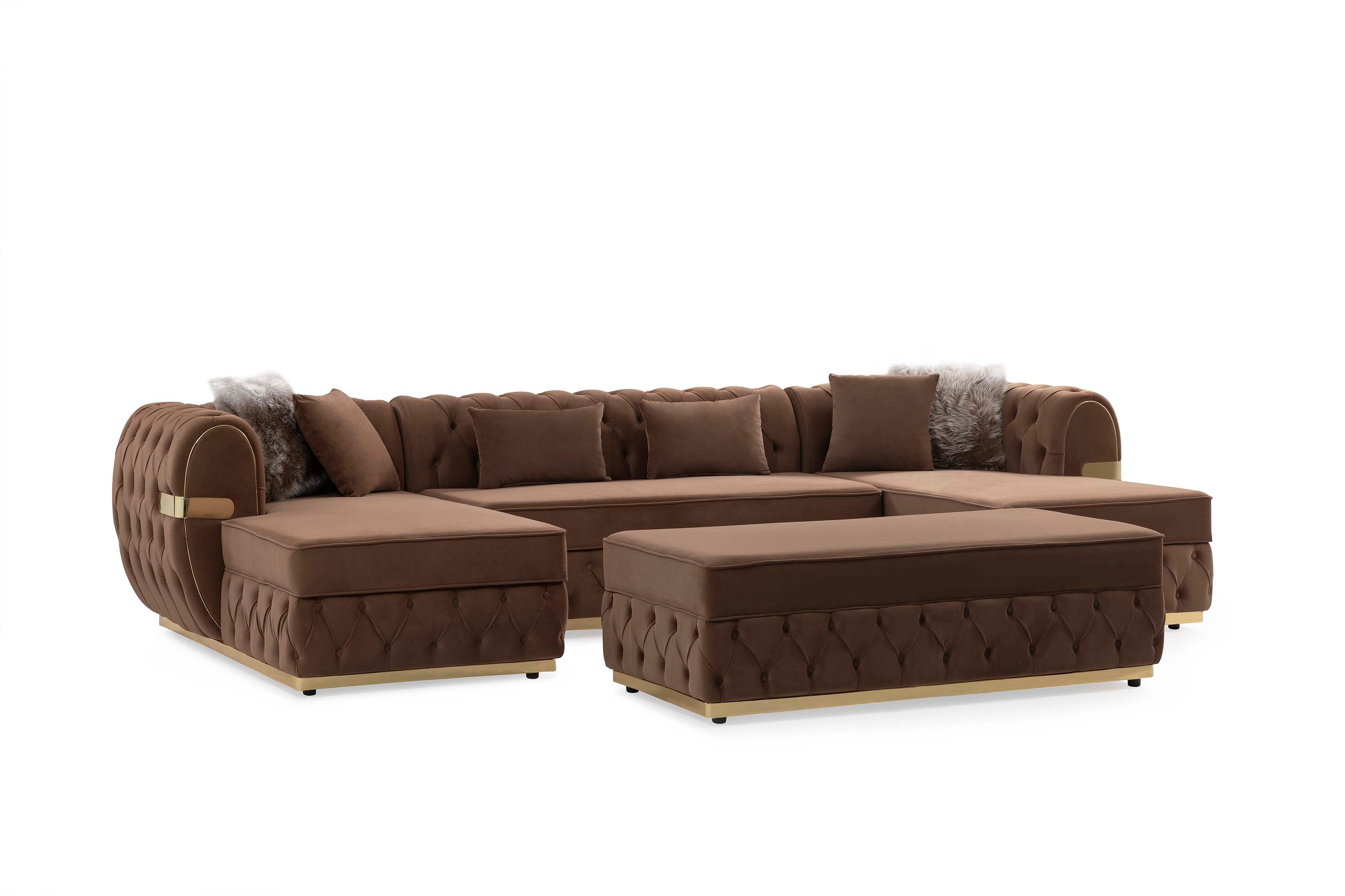 Jester Mocha Velvet Rectangle Ottoman - JESTERMOCHA-OTT - Bien Home Furniture & Electronics