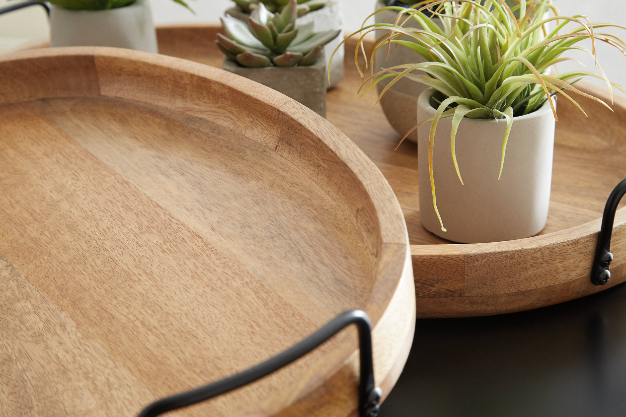 Jocelyne Brown/Black Tray, Set of 2 - A2000455 - Bien Home Furniture & Electronics