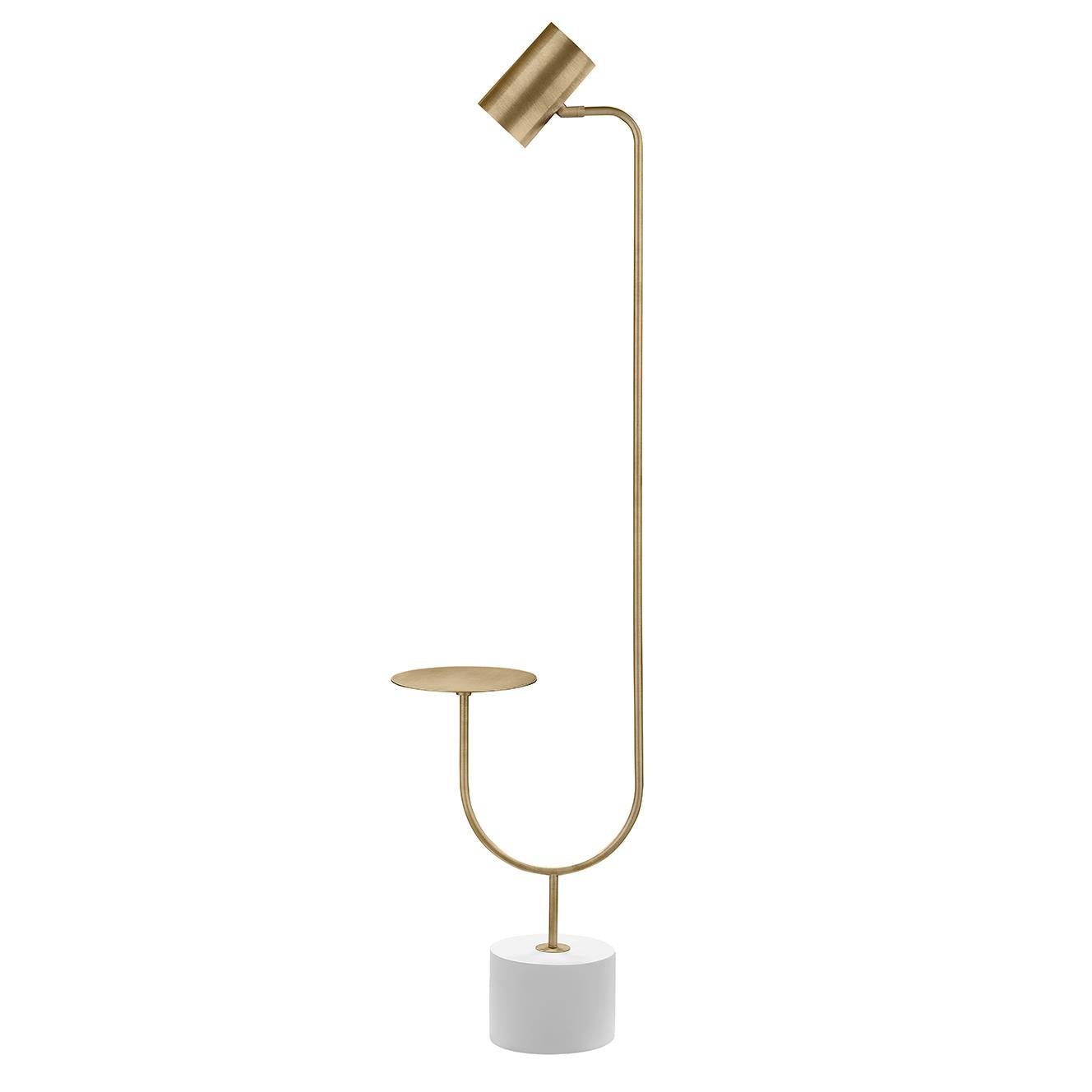 Jodie Round Base Floor Lamp Antique Brass/Gray - 923309 - Bien Home Furniture & Electronics