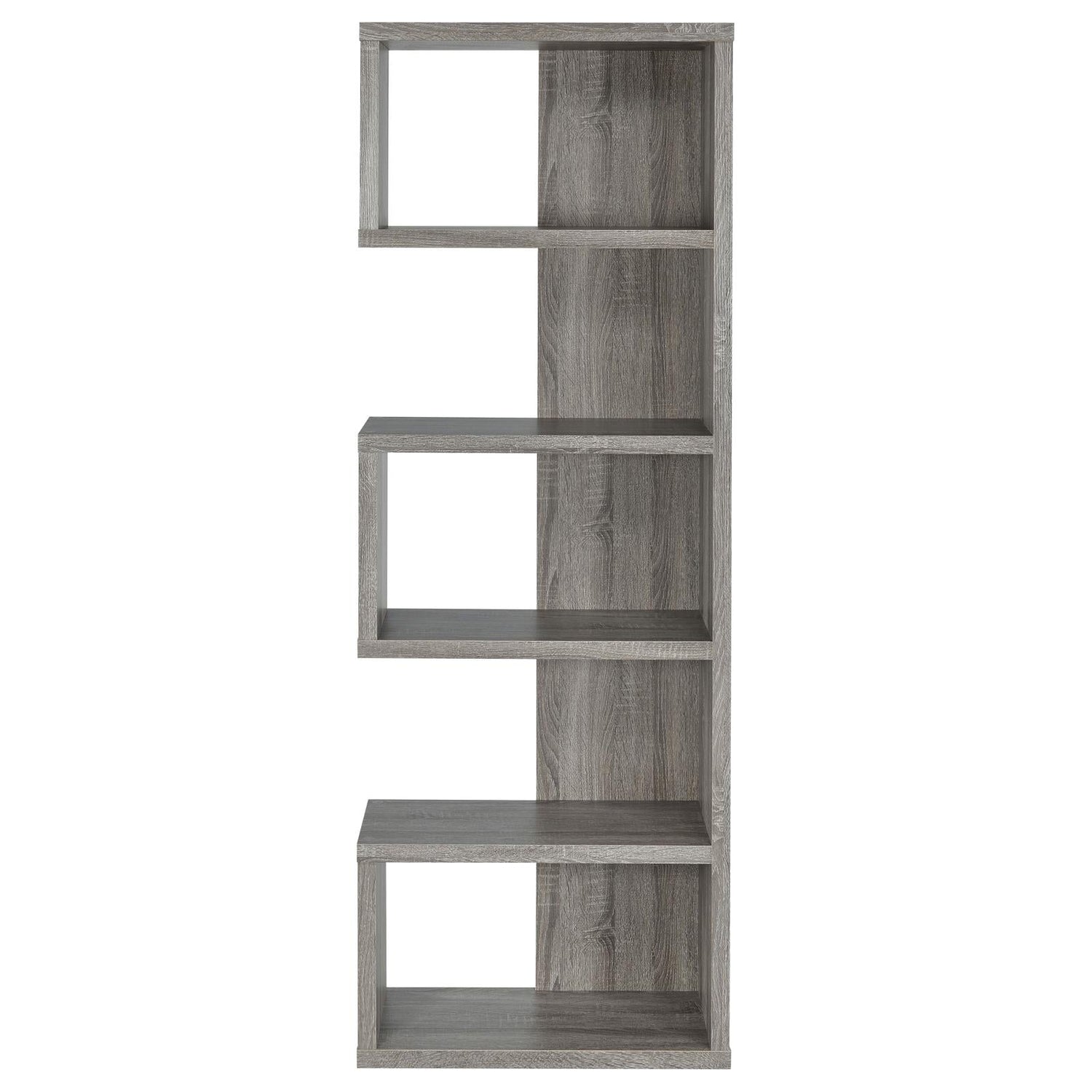 Joey Weathered Gray 5-Tier Bookcase - 800552 - Bien Home Furniture & Electronics
