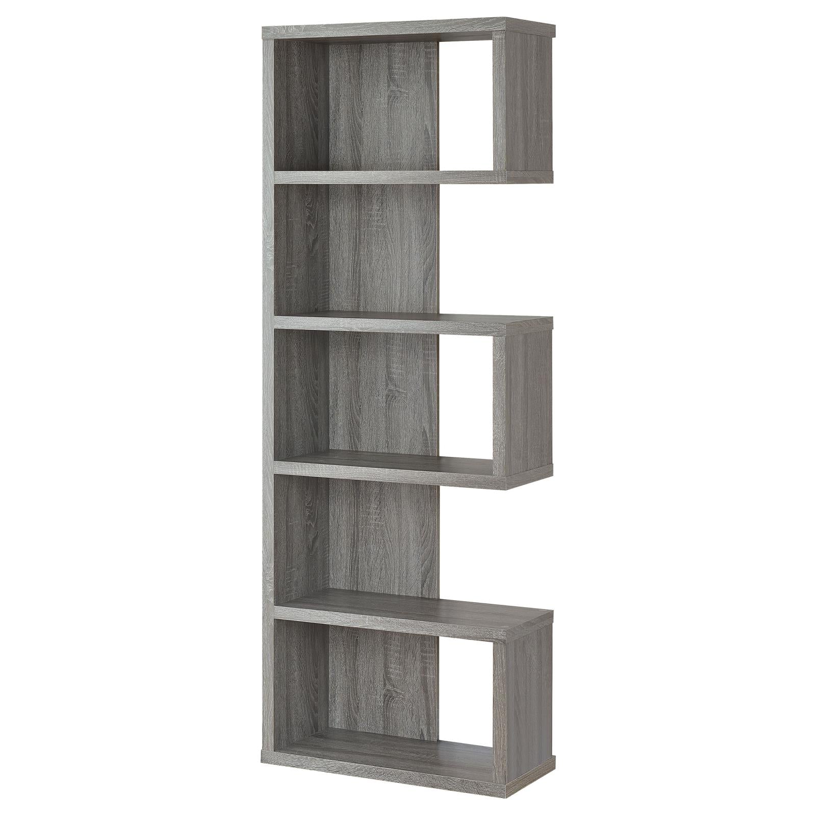 Joey Weathered Gray 5-Tier Bookcase - 800552 - Bien Home Furniture & Electronics