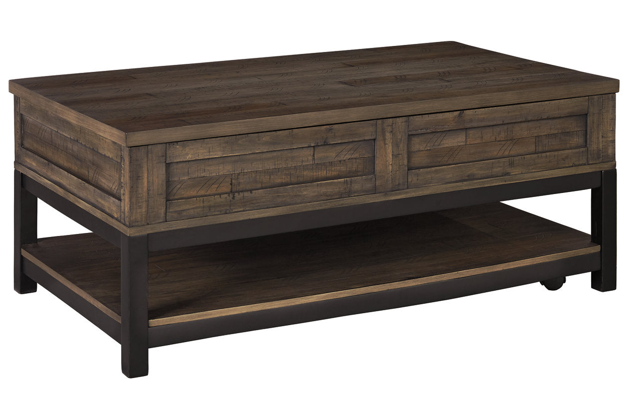 Johurst Grayish Brown Coffee Table with Lift Top - T444-9 - Bien Home Furniture & Electronics