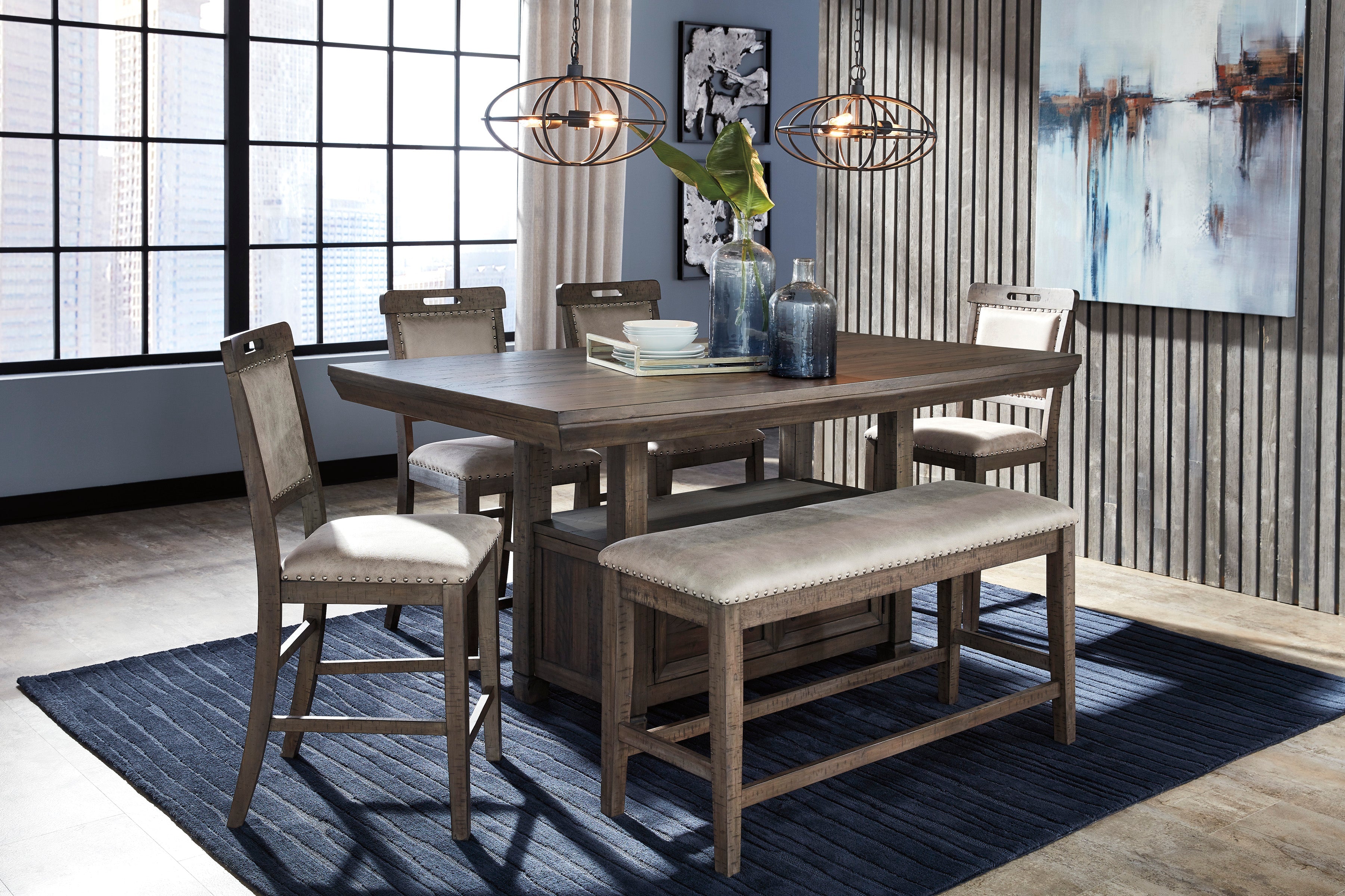 Johurst Grayish Brown Counter Height Dining Table - D762-32 - Bien Home Furniture & Electronics