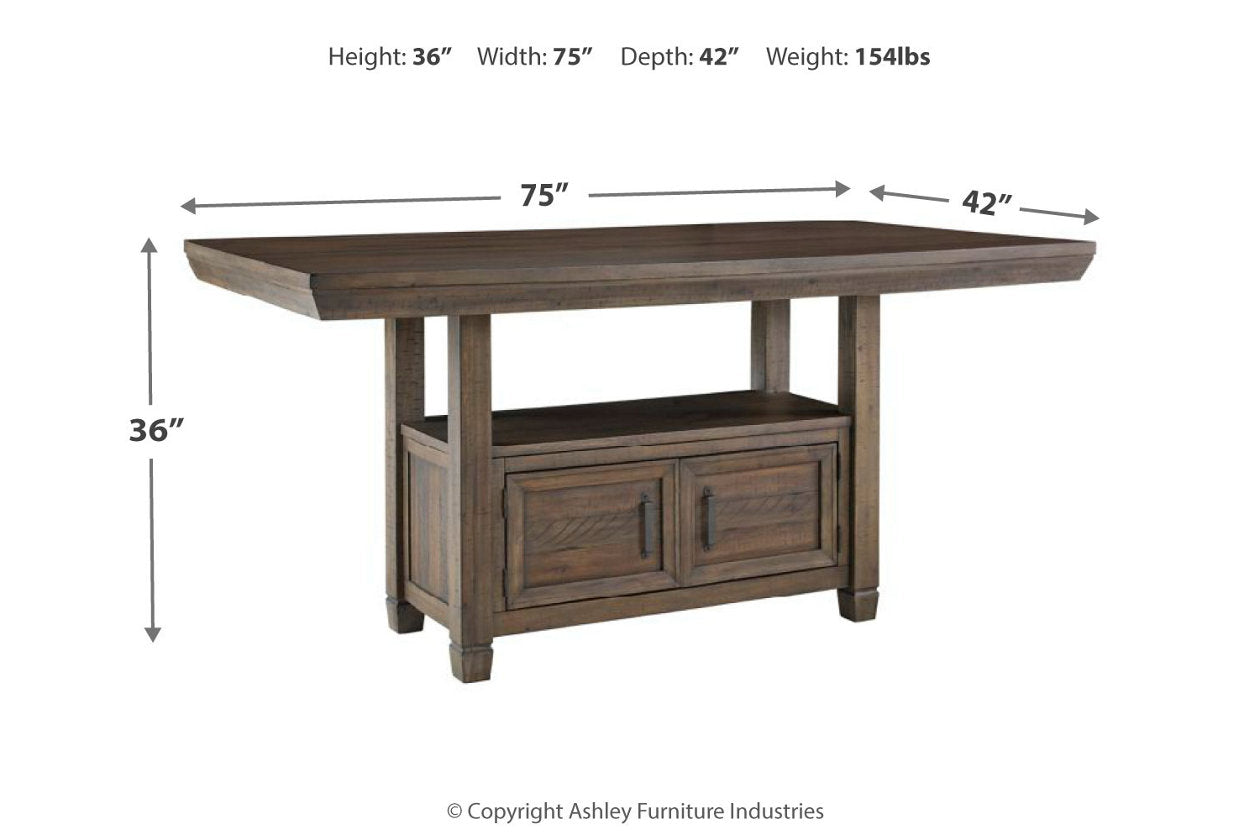Johurst Grayish Brown Counter Height Dining Table - D762-32 - Bien Home Furniture & Electronics