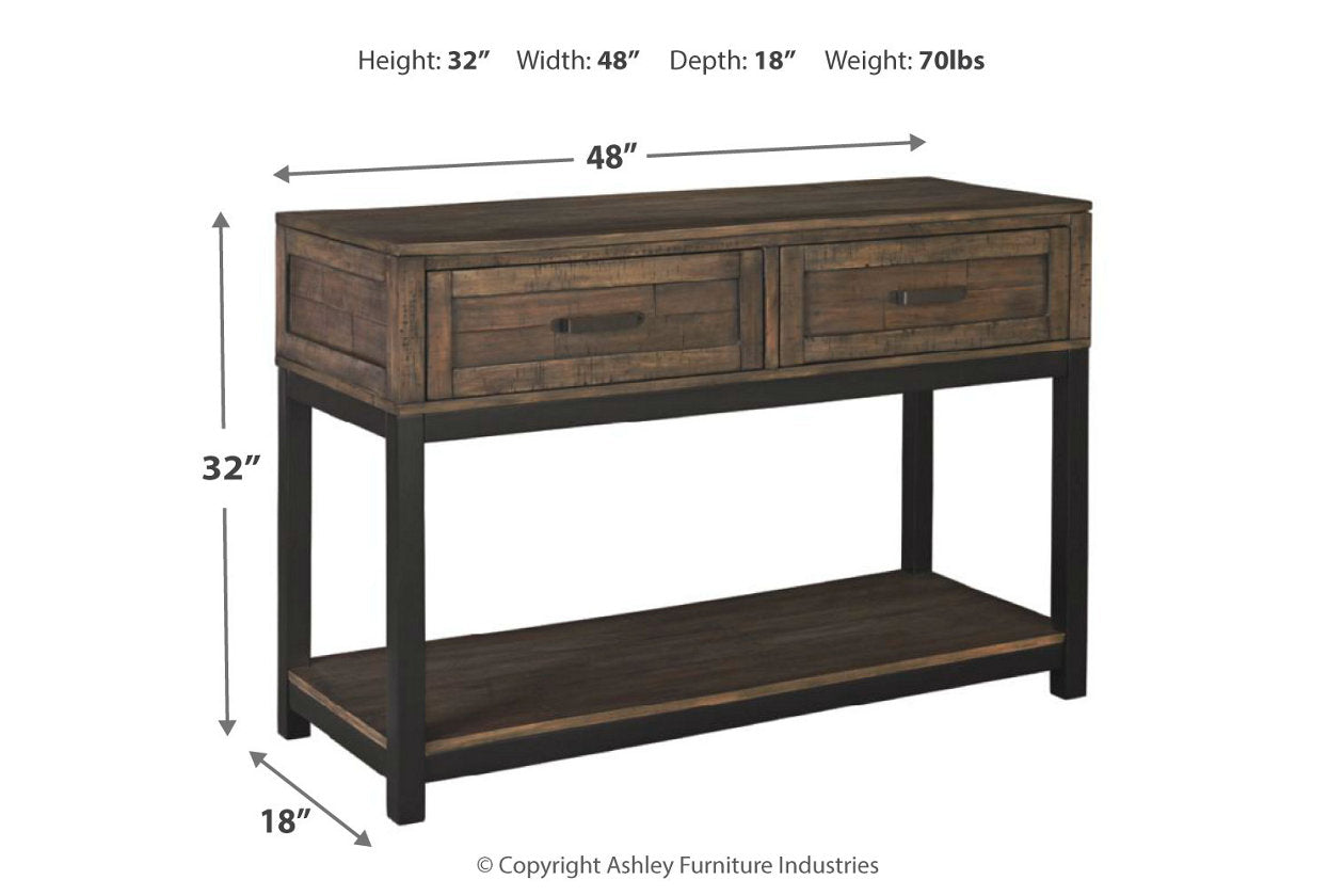 Johurst Grayish Brown Sofa/Console Table - T444-4 - Bien Home Furniture & Electronics
