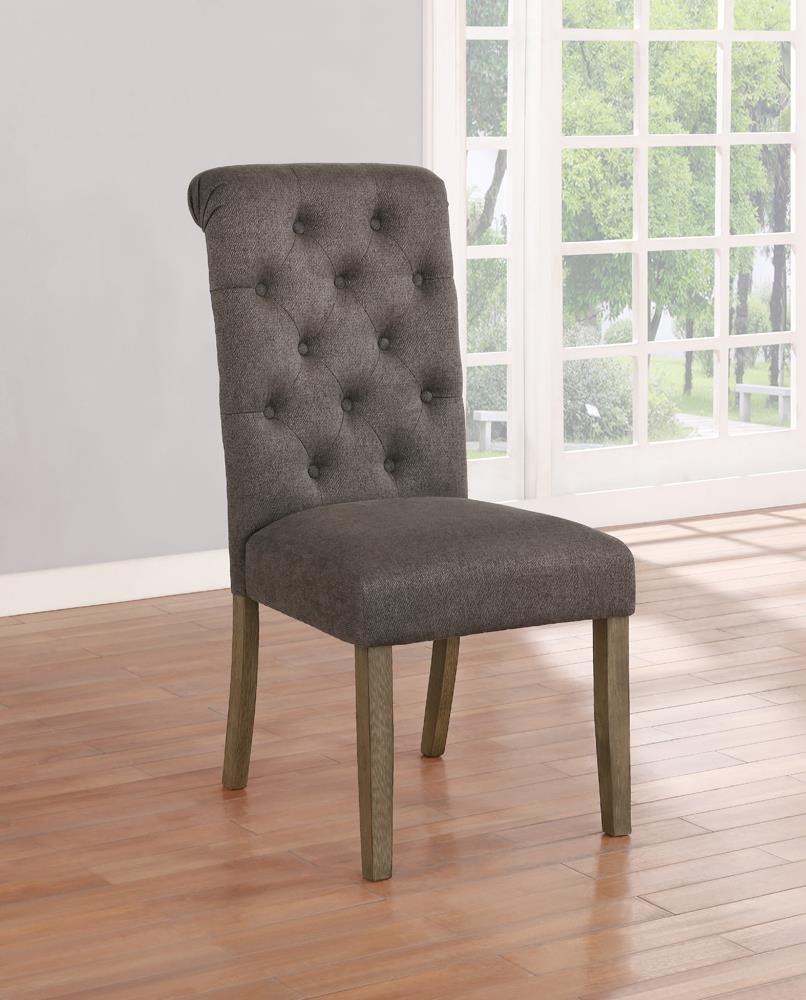 Jonell Rustic Brown/Gray Tufted Back Side Chairs, Set of 2 - 193172 - Bien Home Furniture &amp; Electronics