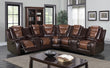 Jordan Brown Leather Reclining Sectional - Jordan2020 - Sectional - Bien Home Furniture & Electronics