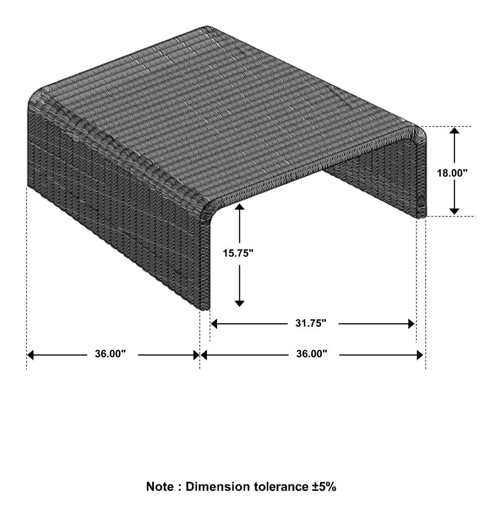 Juanita Natural Square Rattan Coffee Table - 709818 - Bien Home Furniture & Electronics