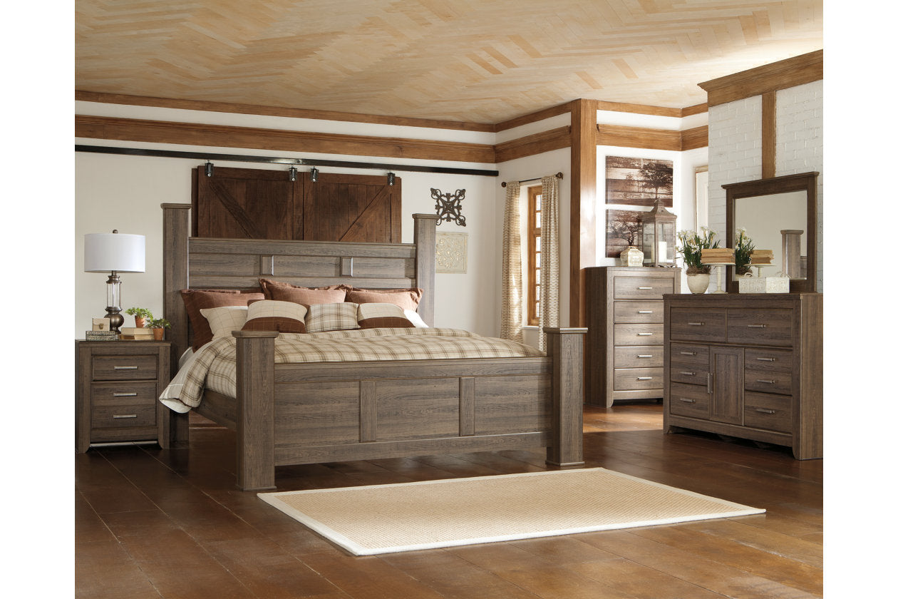 Juararo Dark Brown King Poster Bed - SET | B251-66 | B251-68 | B251-99 - Bien Home Furniture & Electronics