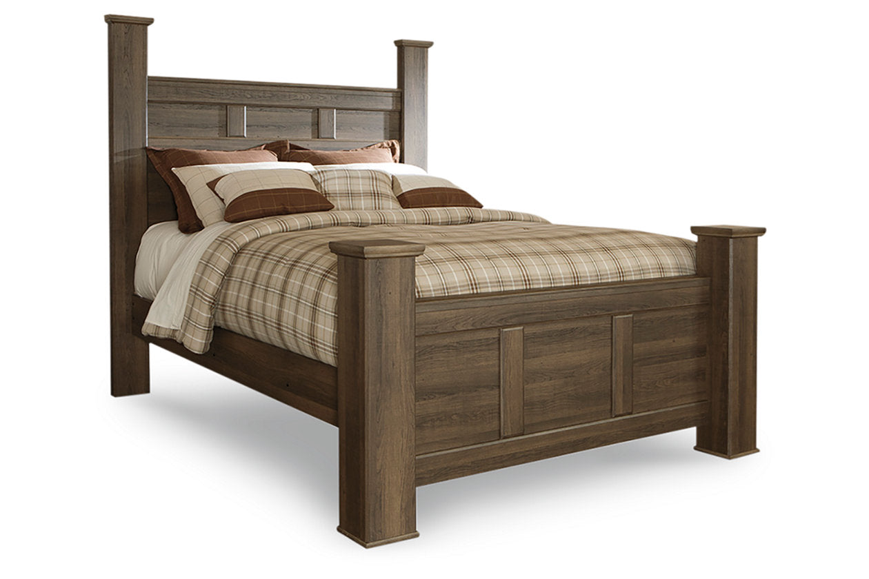 Juararo Dark Brown Queen Poster Bed - SET | B251-64 | B251-67 | B251-98 - Bien Home Furniture & Electronics