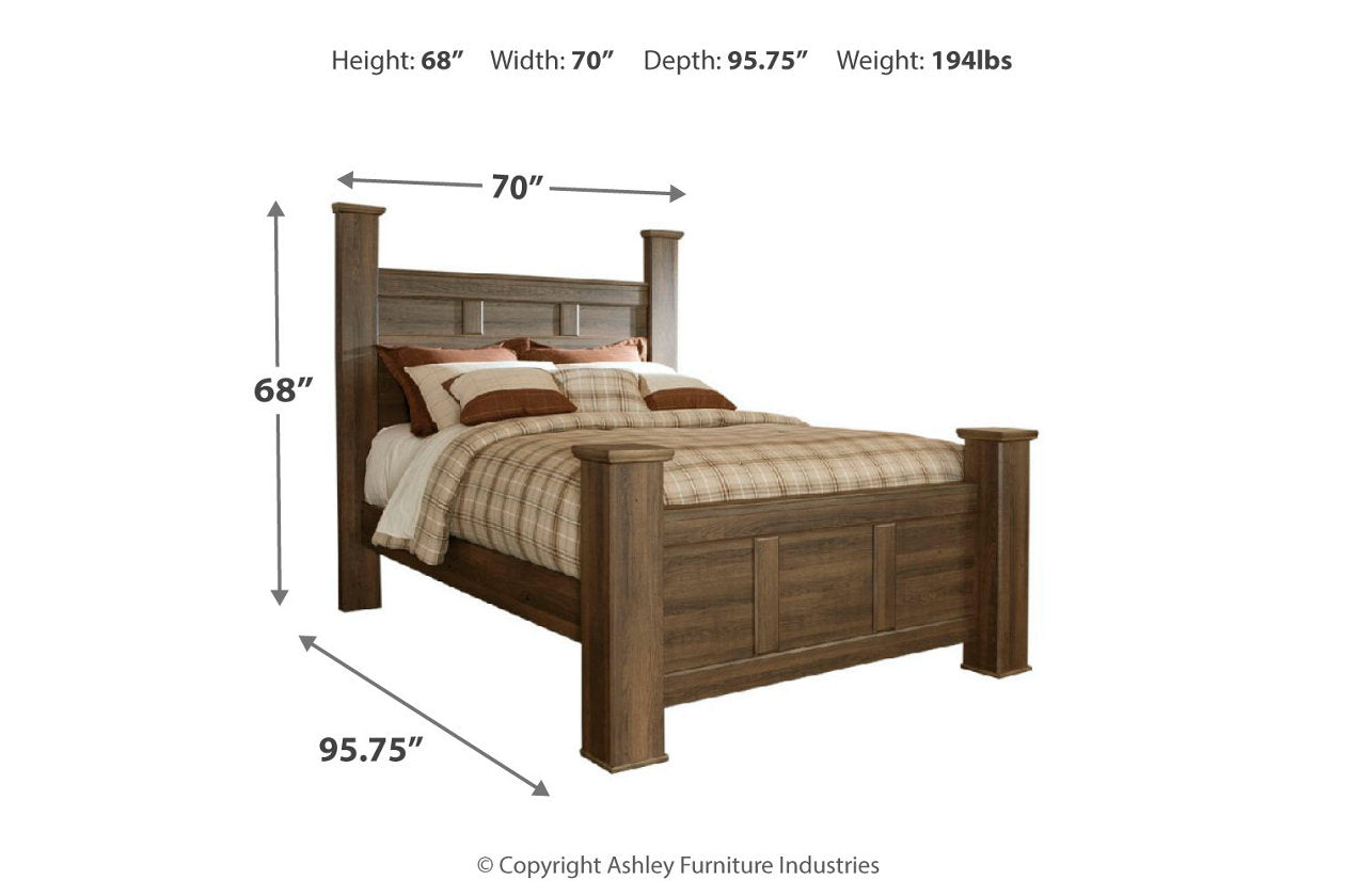 Juararo Dark Brown Queen Poster Bed - SET | B251-64 | B251-67 | B251-98 - Bien Home Furniture & Electronics