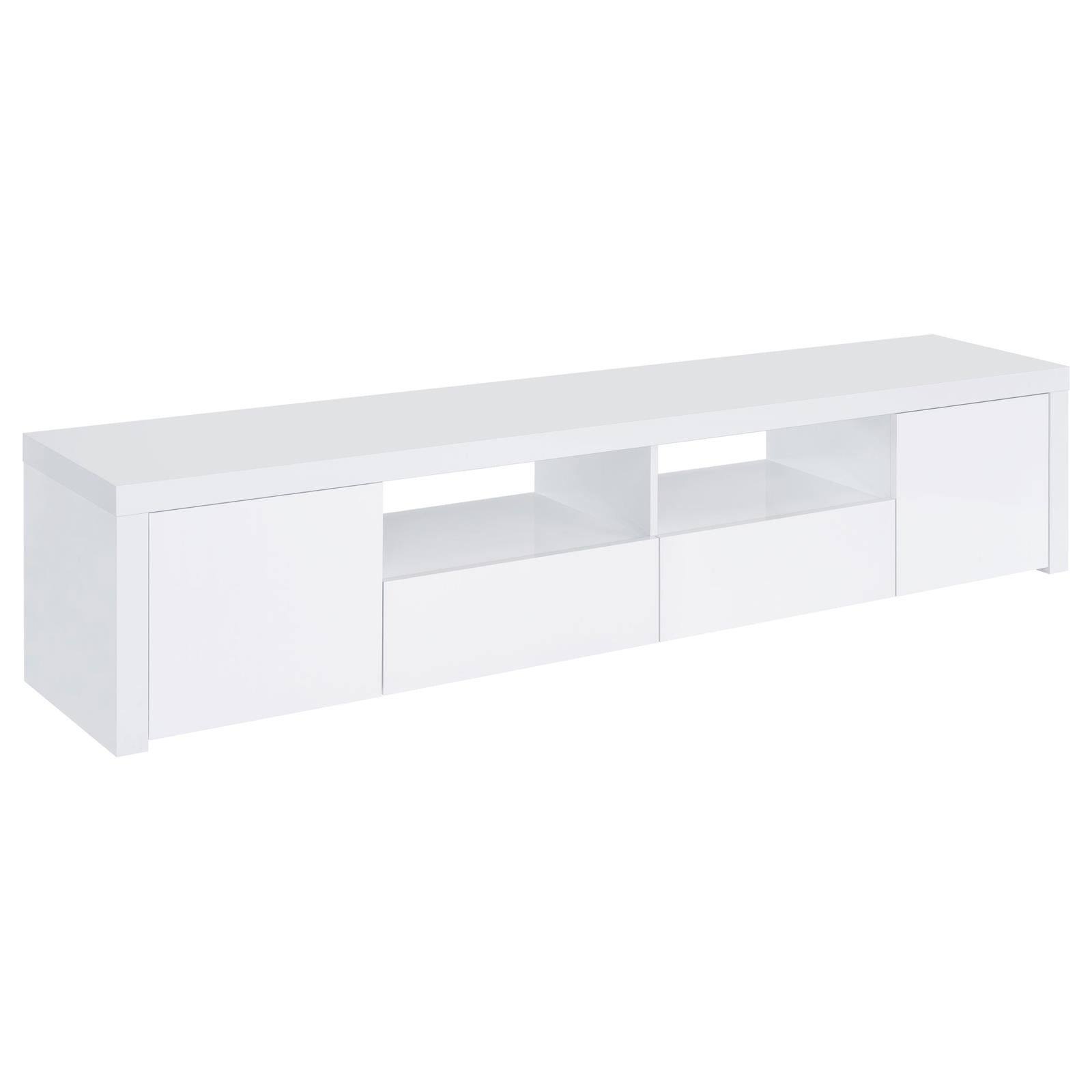 Jude 2-door 79" TV Stand With Drawers White High Gloss - 704262 - Bien Home Furniture & Electronics
