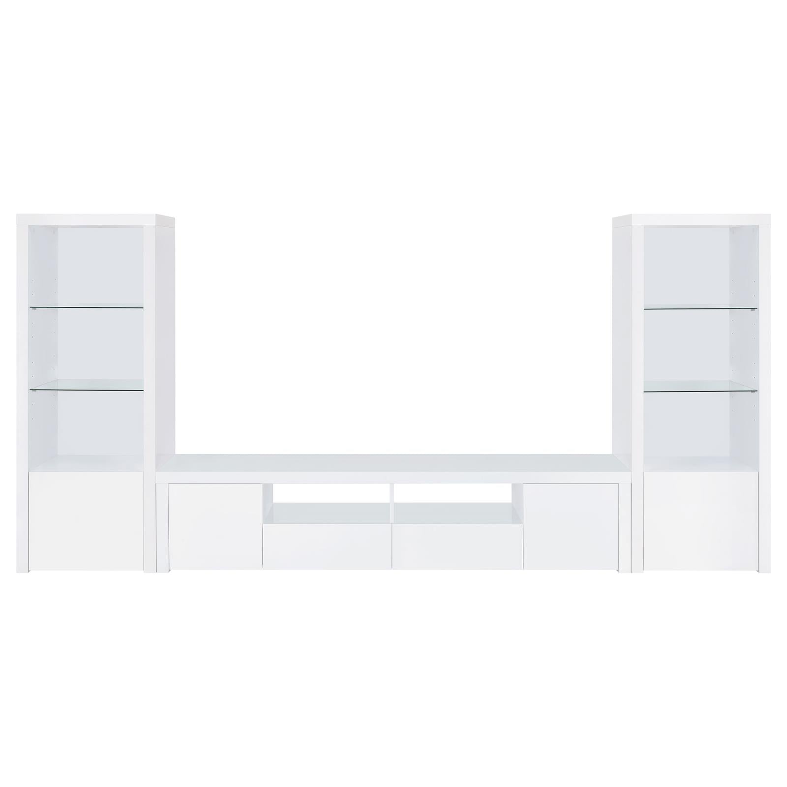 Jude 2-door 79" TV Stand With Drawers White High Gloss - 704262 - Bien Home Furniture & Electronics