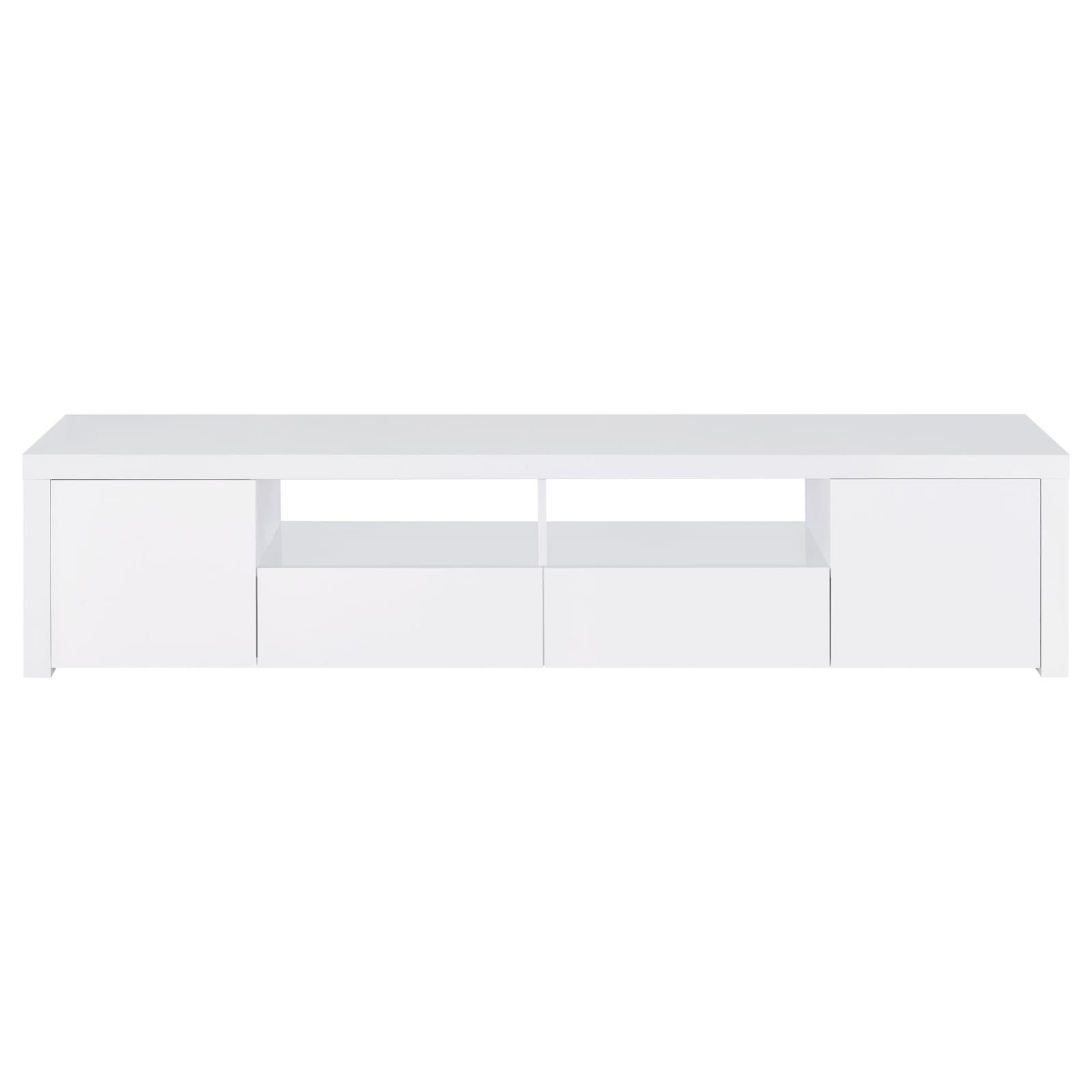 Jude 2-door 79" TV Stand With Drawers White High Gloss - 704262 - Bien Home Furniture & Electronics