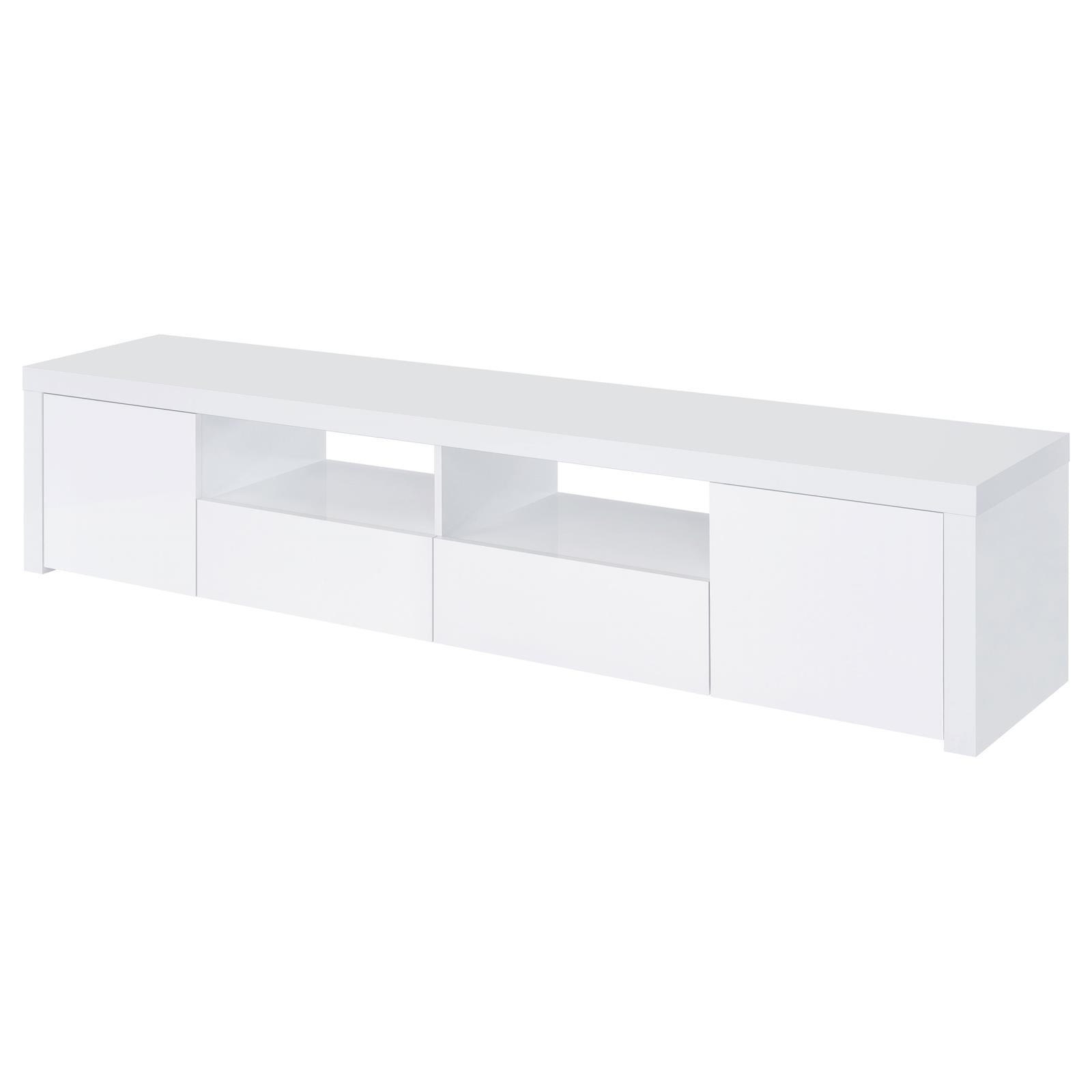 Jude 2-door 79" TV Stand With Drawers White High Gloss - 704262 - Bien Home Furniture & Electronics