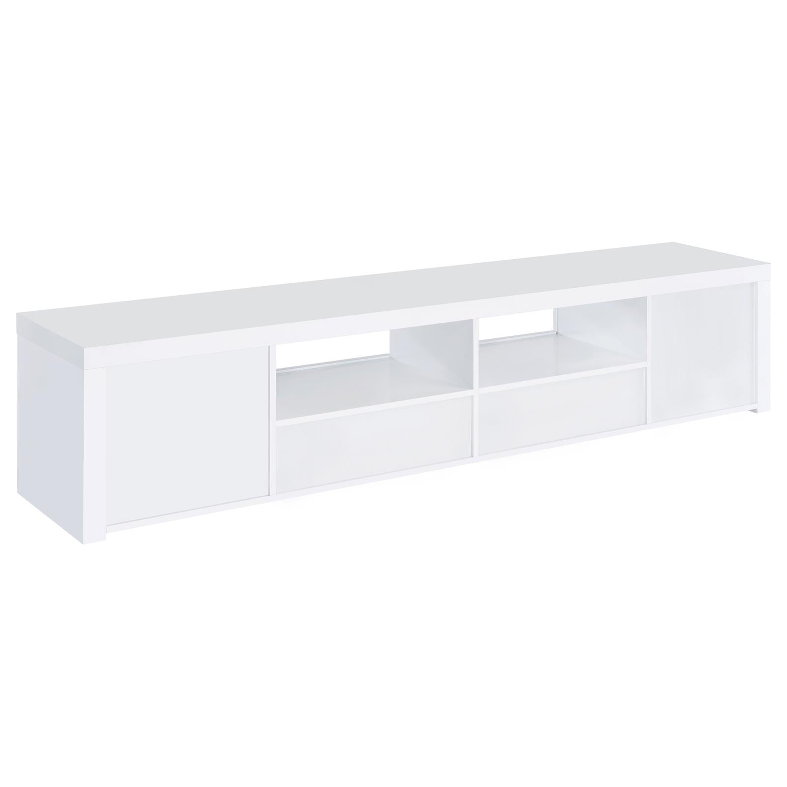Jude 2-door 79" TV Stand With Drawers White High Gloss - 704262 - Bien Home Furniture & Electronics