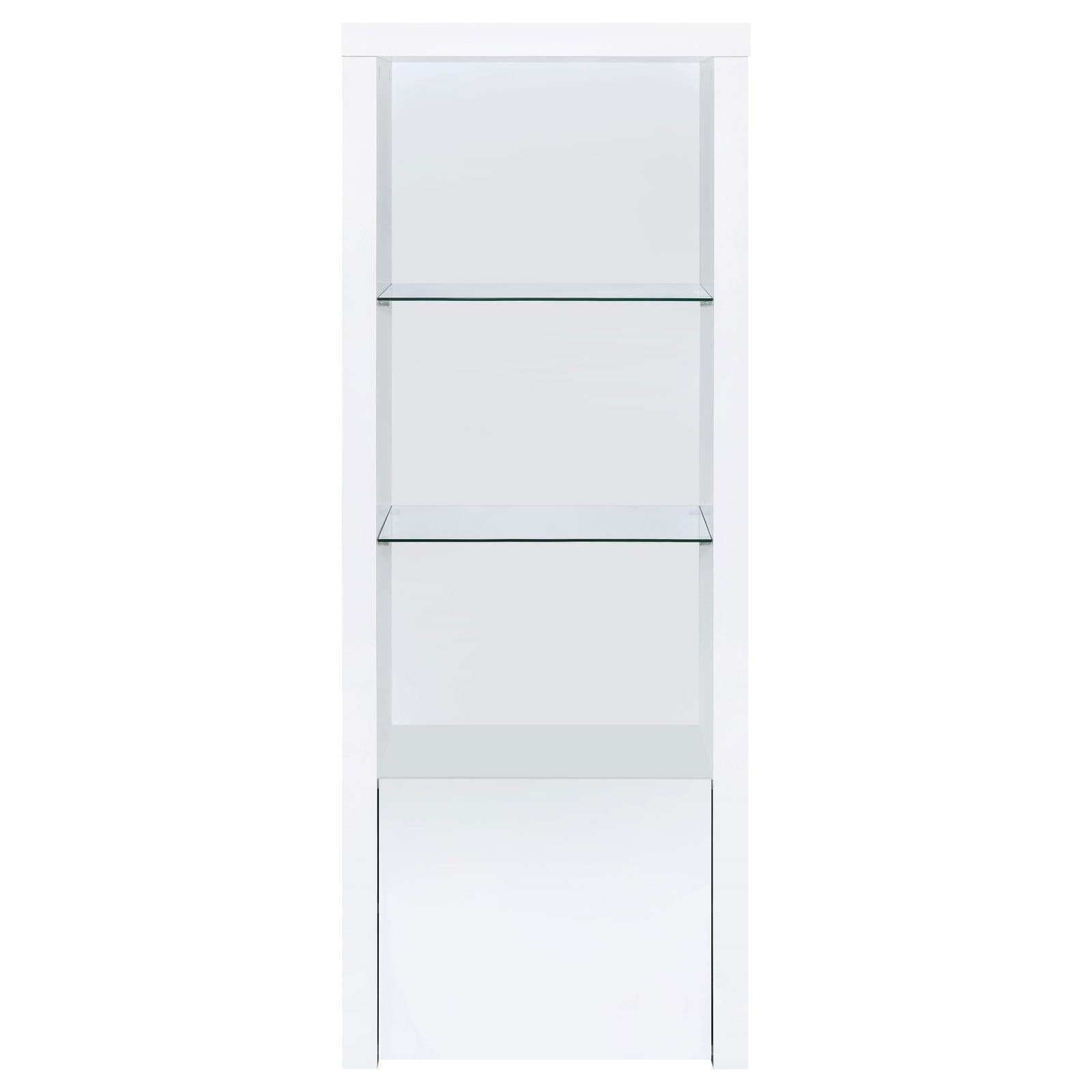Jude 3-shelf Media Tower With Storage Cabinet White High Gloss - 704254 - Bien Home Furniture & Electronics
