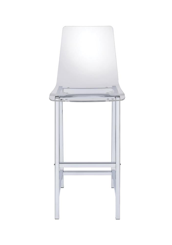Juelia Chrome/Clear Acrylic Bar Stools, Set of 2 - 100295 - Bien Home Furniture & Electronics