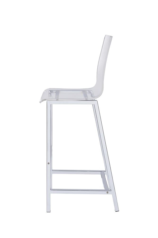Juelia Chrome/Clear Acrylic Bar Stools, Set of 2 - 100295 - Bien Home Furniture & Electronics