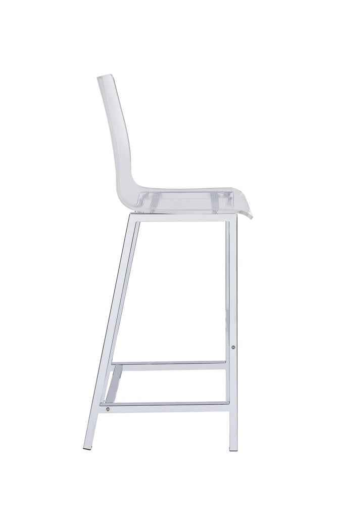 Juelia Chrome/Clear Acrylic Bar Stools, Set of 2 - 100295 - Bien Home Furniture & Electronics