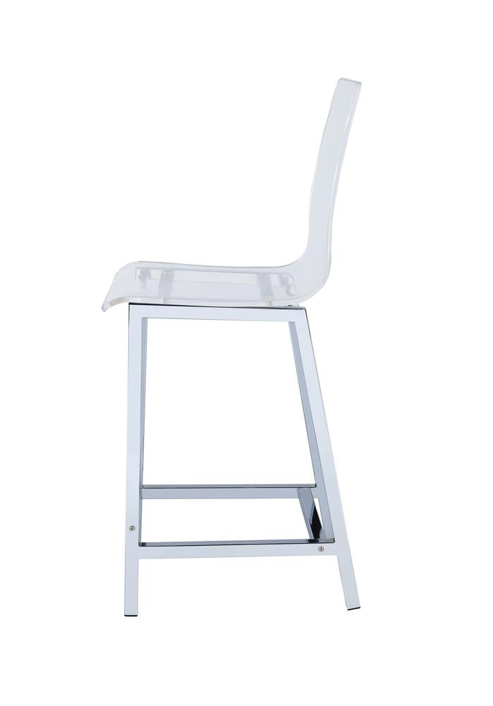Juelia Chrome/Clear Acrylic Counter Height Stools, Set of 2 - 100265 - Bien Home Furniture & Electronics