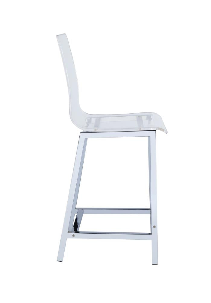 Juelia Chrome/Clear Acrylic Counter Height Stools, Set of 2 - 100265 - Bien Home Furniture & Electronics