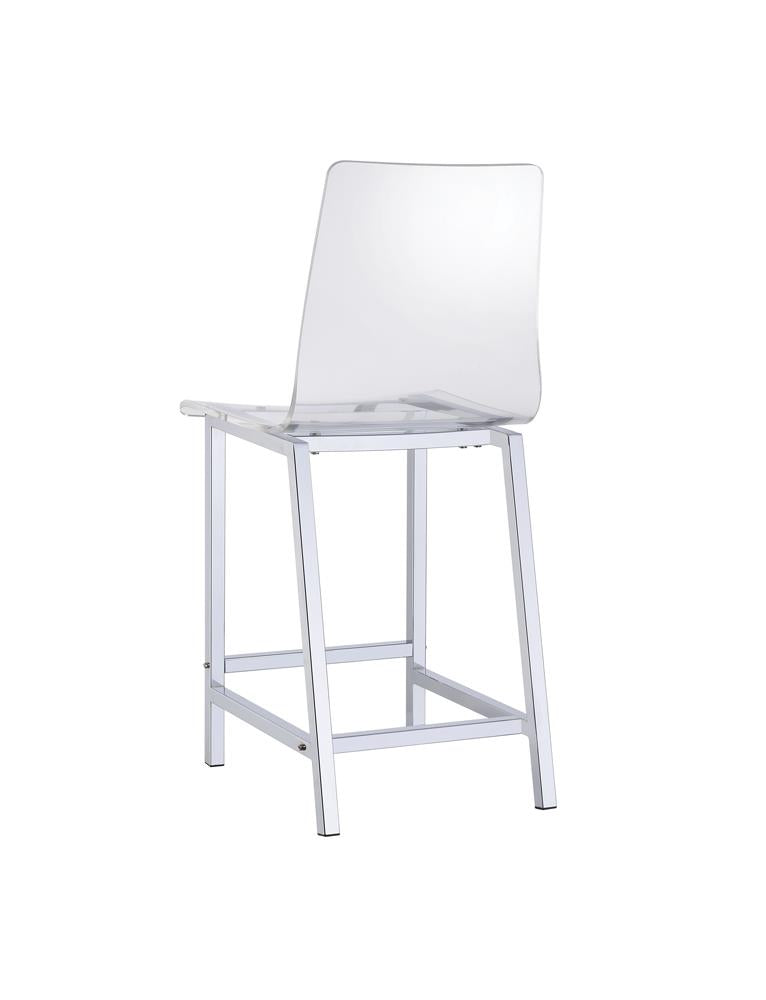 Juelia Chrome/Clear Acrylic Counter Height Stools, Set of 2 - 100265 - Bien Home Furniture & Electronics