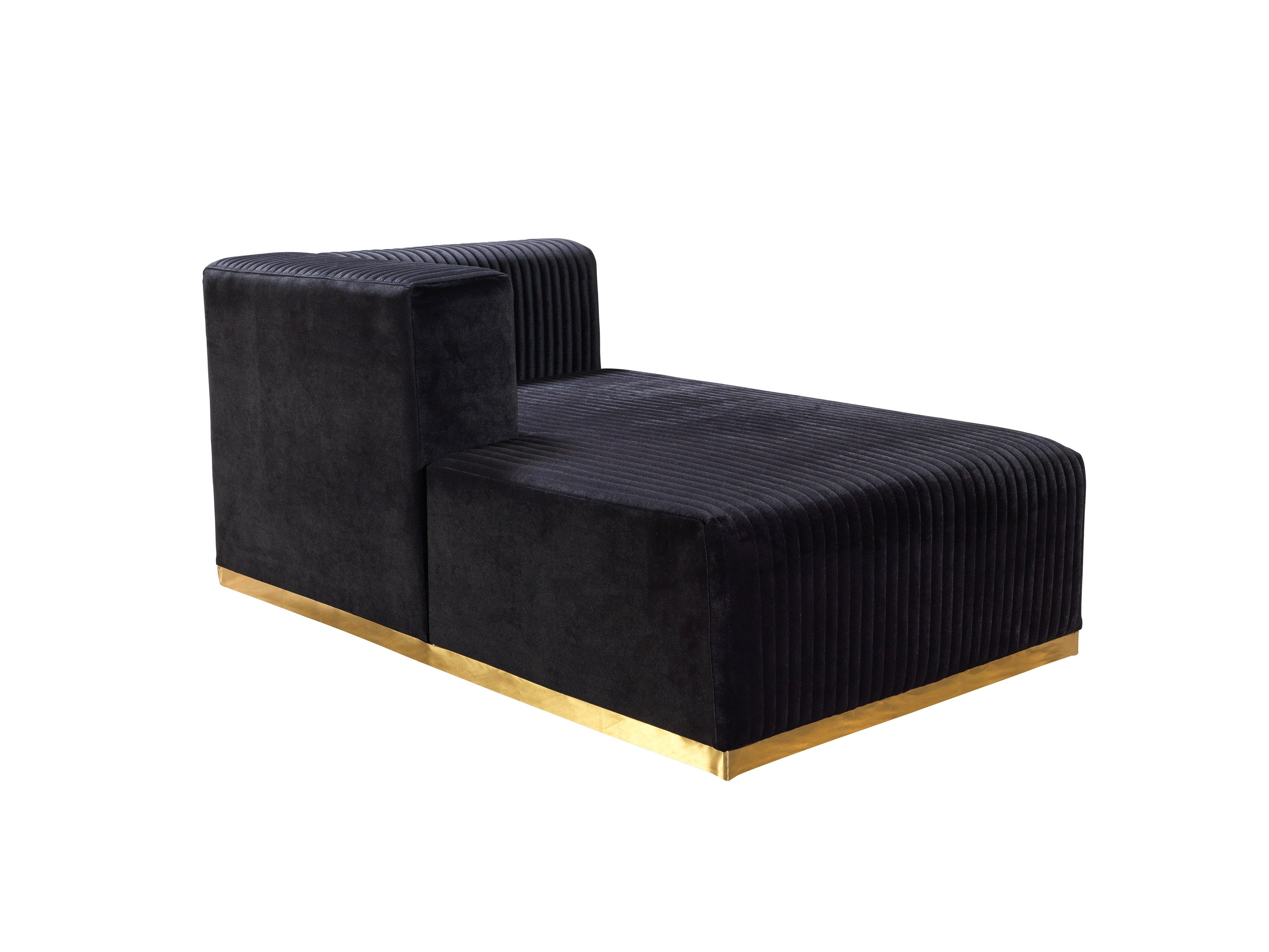 Juliana Black Velvet 4-Piece Sectional - JULIANABLACK-SEC4 - Bien Home Furniture & Electronics