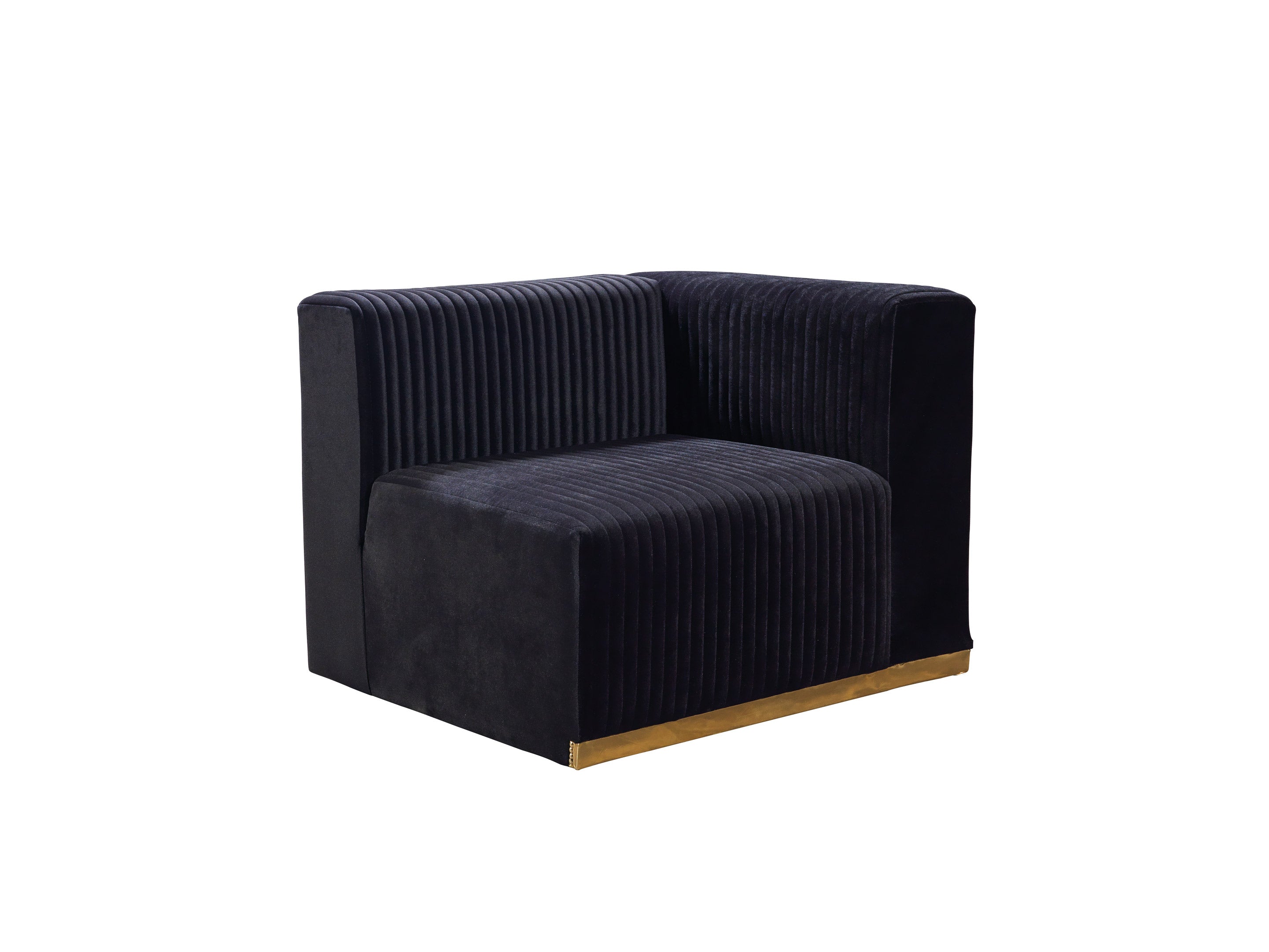 Juliana Black Velvet 4-Piece Sectional - JULIANABLACK-SEC4 - Bien Home Furniture & Electronics