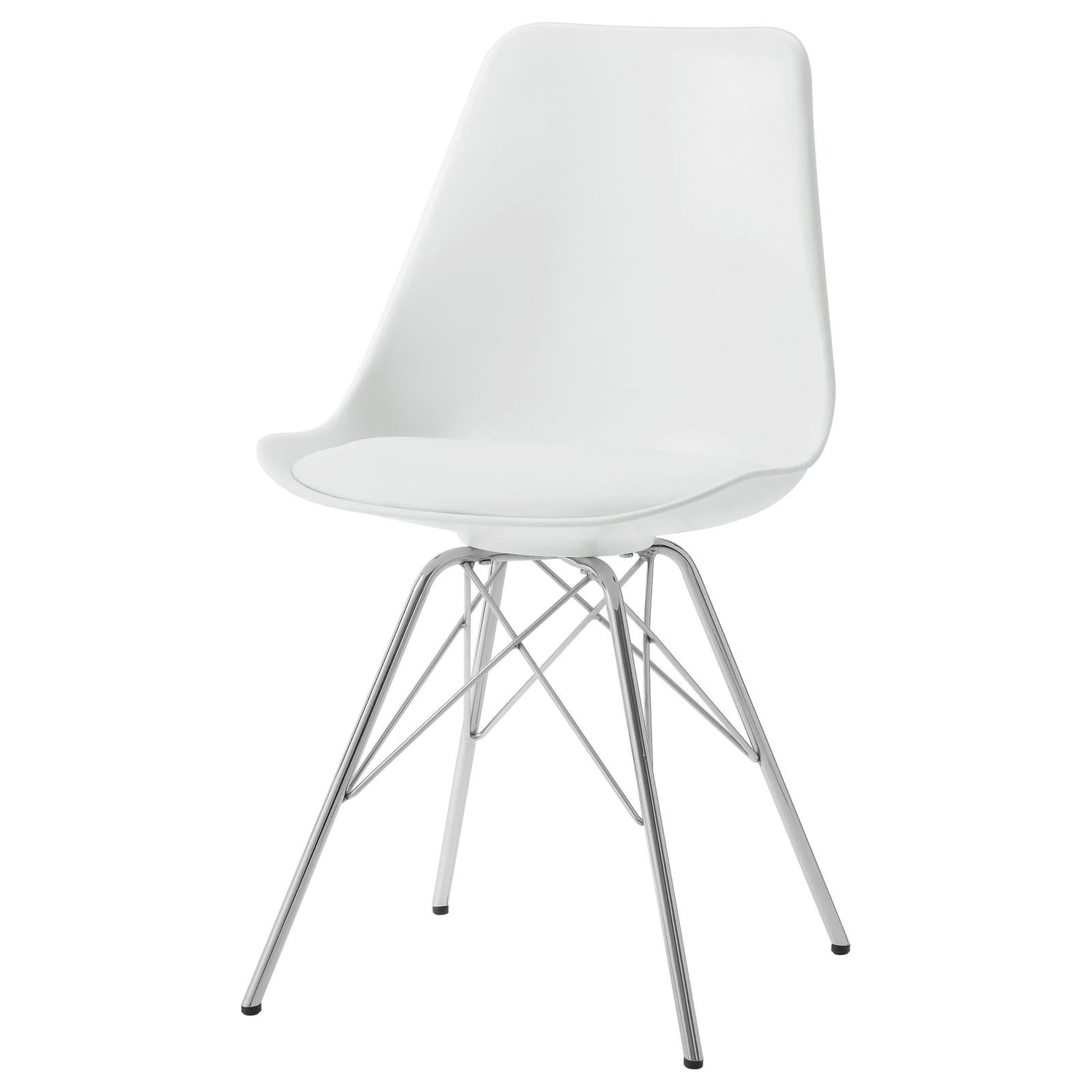 Juniper White/Chrome Armless Dining Chairs, Set of 2 - 102792 - Bien Home Furniture & Electronics